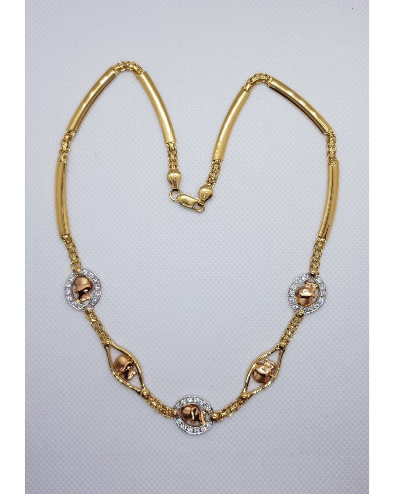 COLLAR ORO 18 KT. TRICOLOR 20.56 GRMS.
