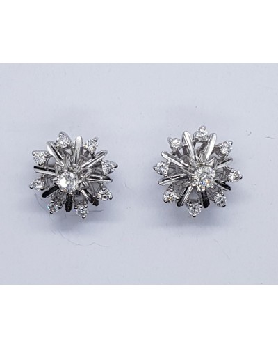 PENDIENTES ORO BLANCO 18 KTS. DIAMANTES 0.88 CT.