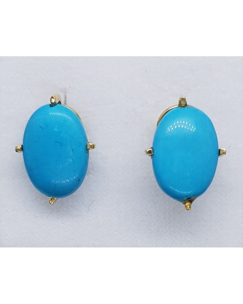 PENDIENTES ORO 18 KT. TURQUESAS.